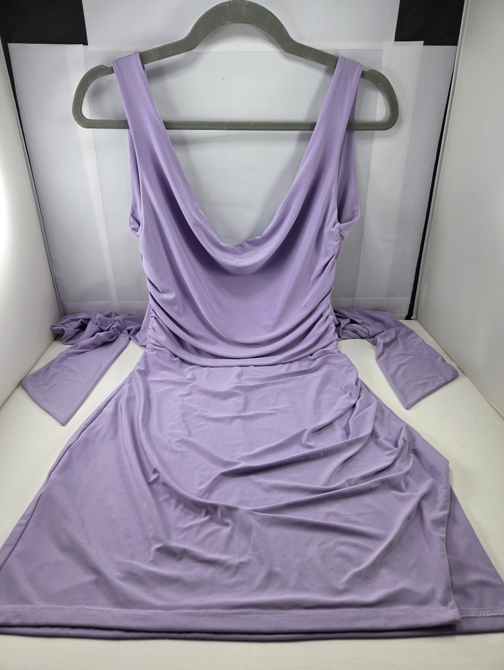 Tresser LA Lavender Backless Ruched Mini Dress S/M - Picture 4 of 10